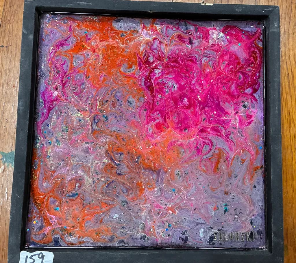 Coral Magenta Marbling