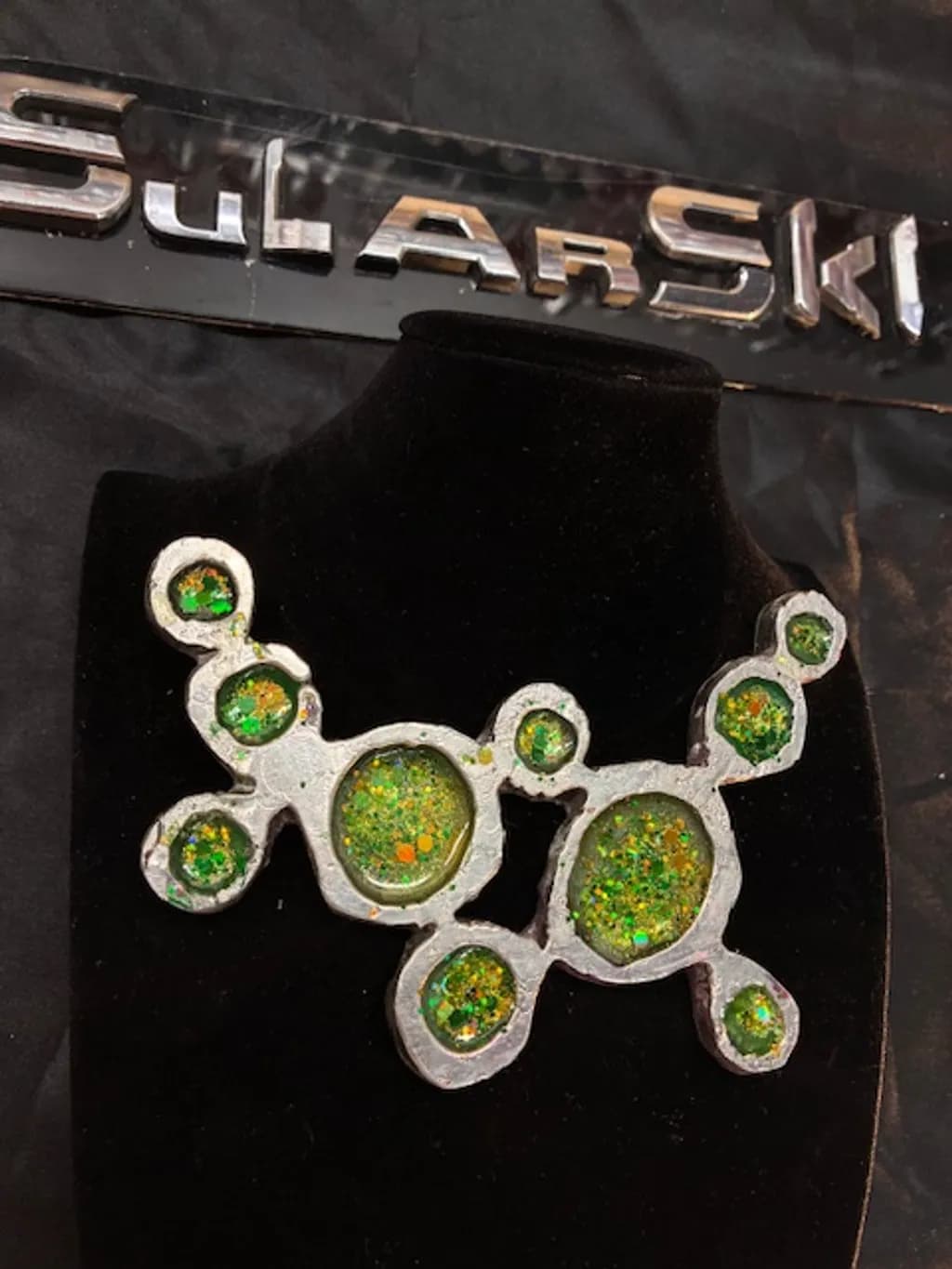 Green Mosaic Turtle Pendant