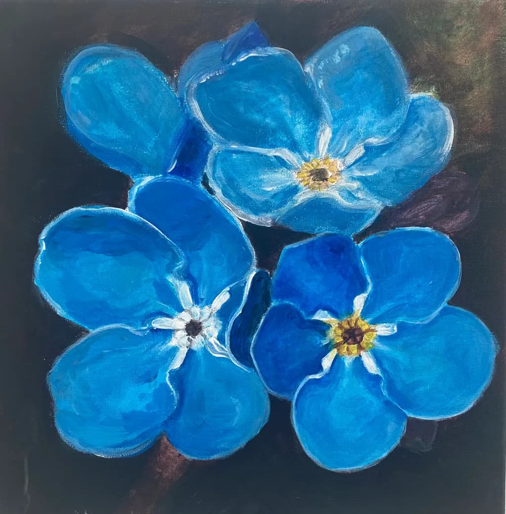 Blue Flowers in Bloom