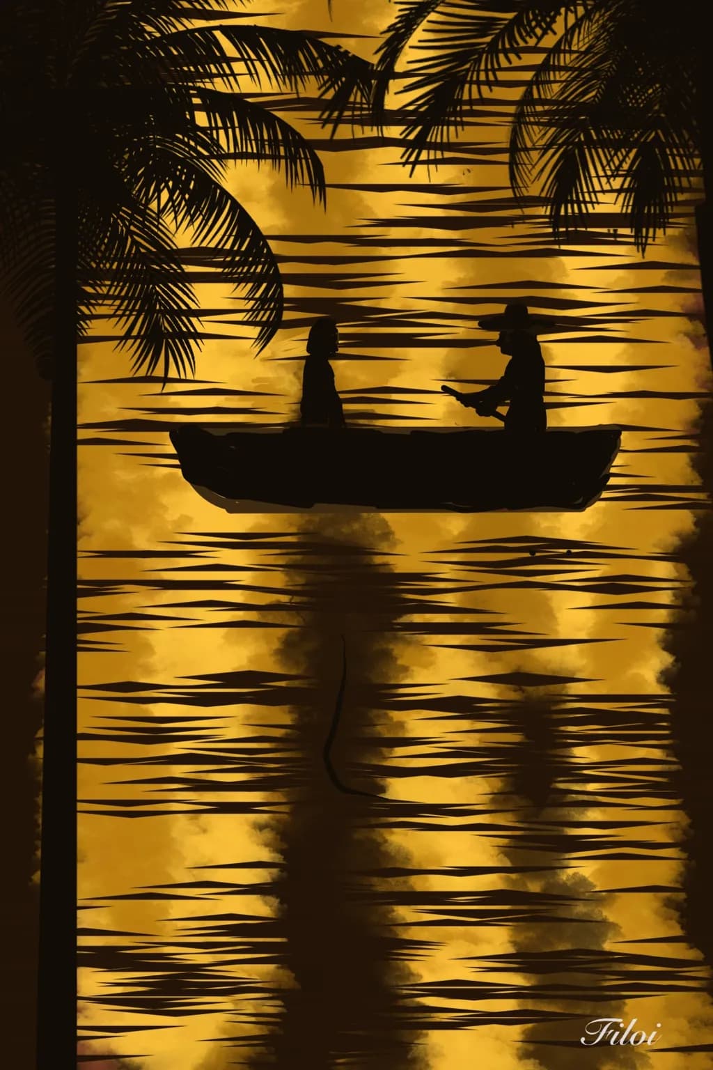 Golden Hour Fishing Pair