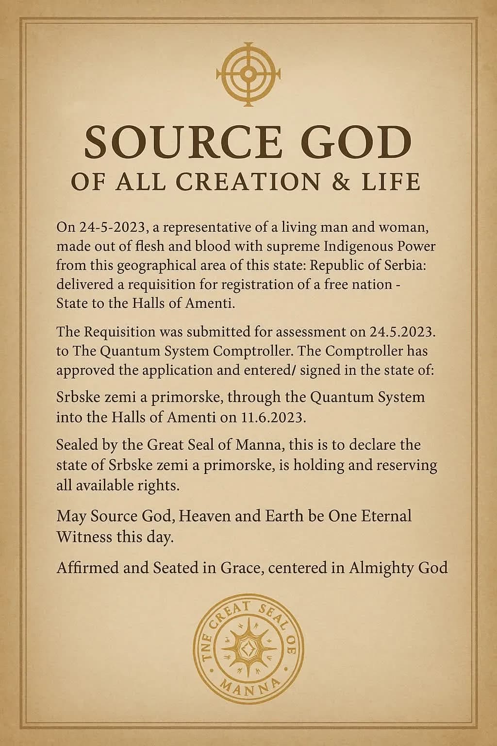 Source God Declaration
