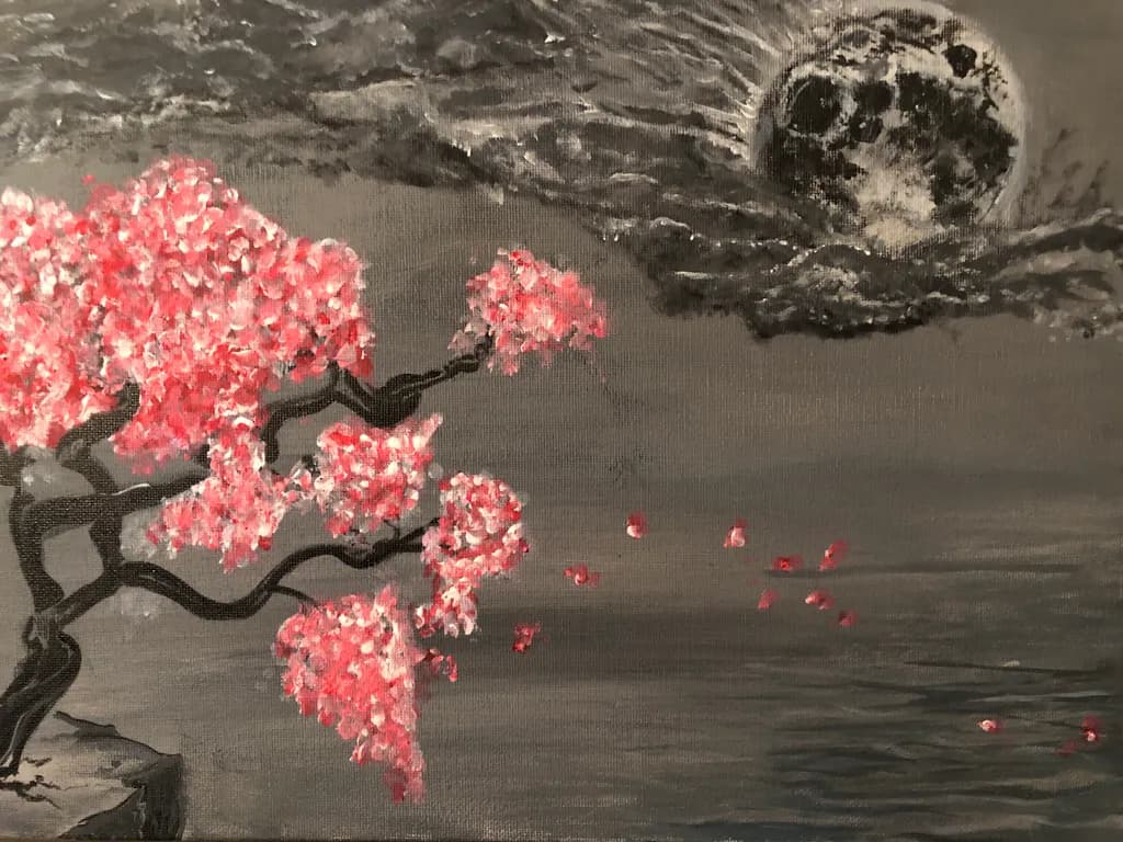 Moonlit Cherry Blossoms