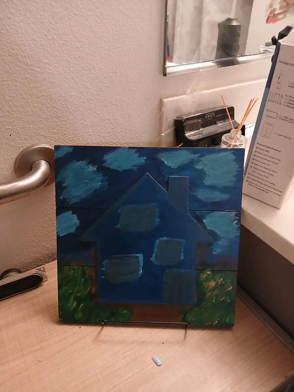 Blue House Under Clouds