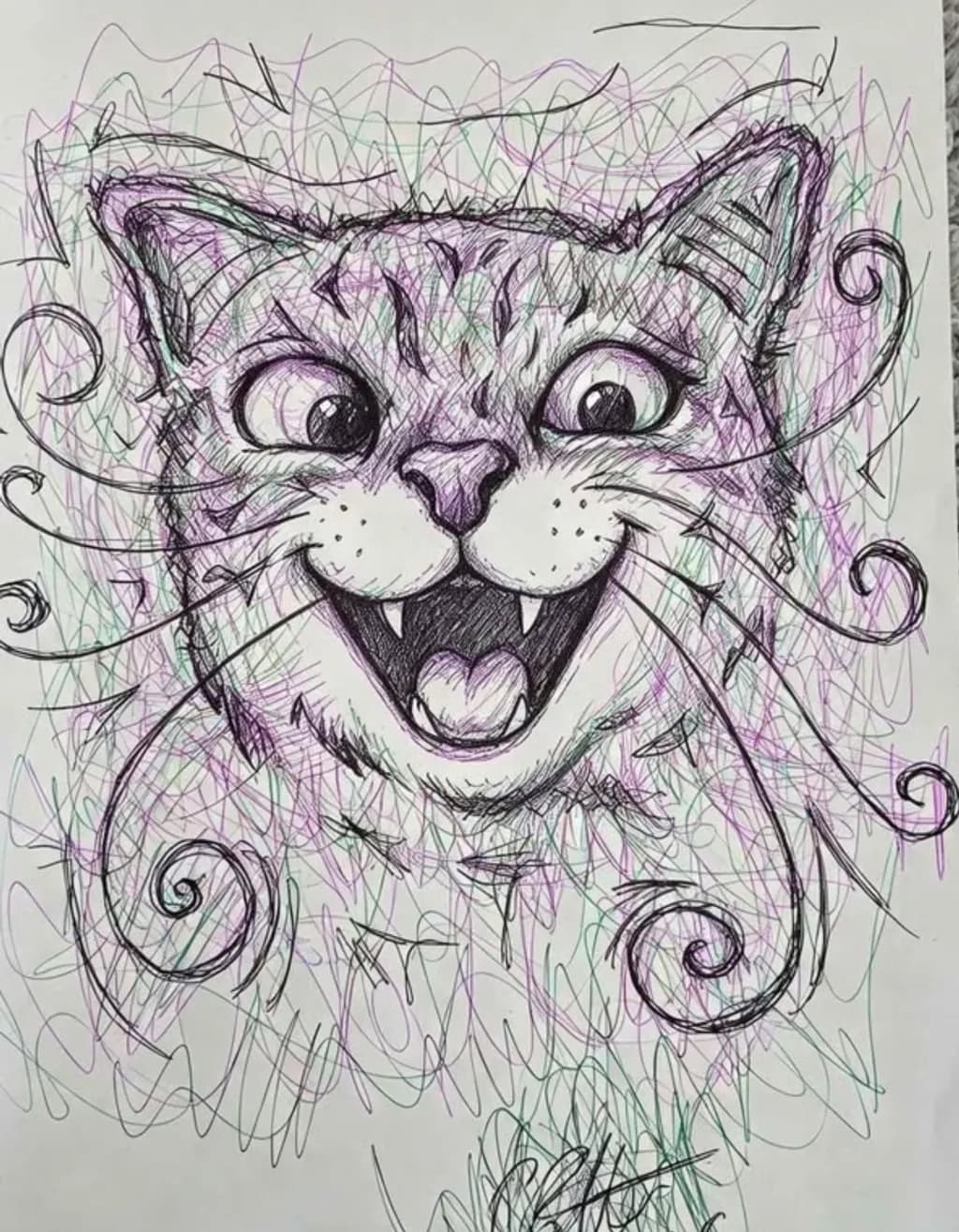 Doodle Cat Grin
