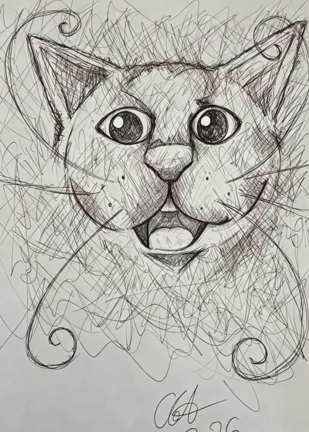 Playful Cat Sketch