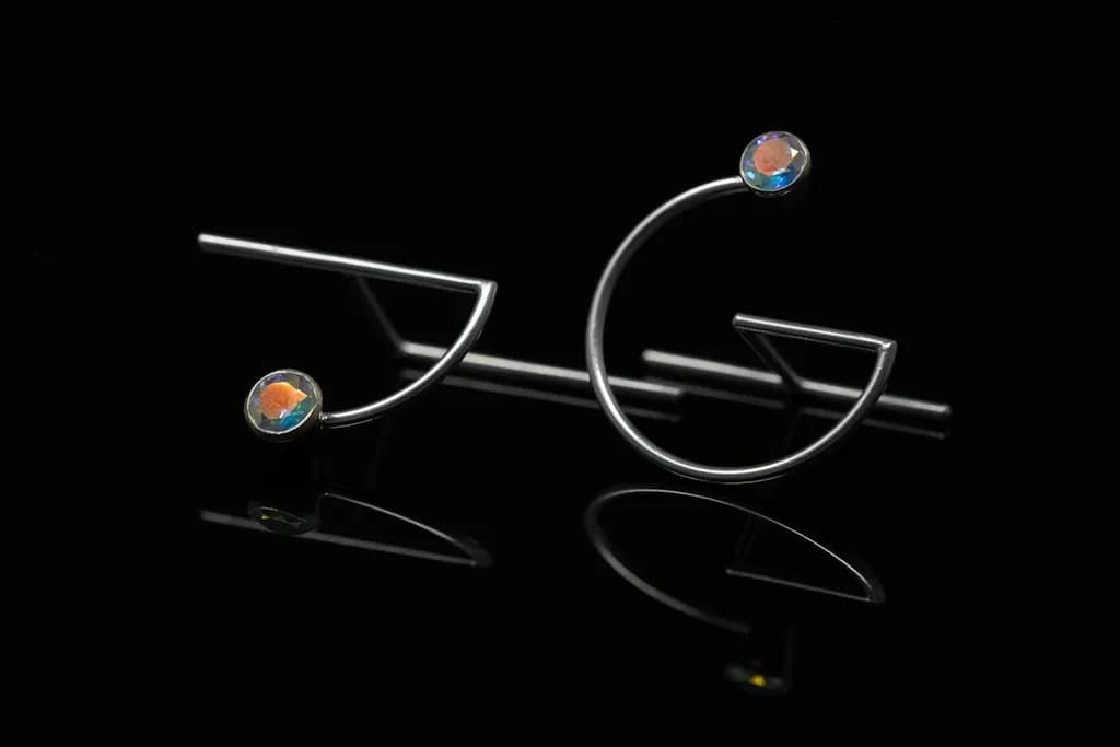 Geometric Opal Earrings