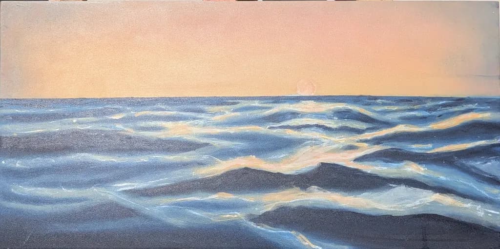 Peach Sunset Waves