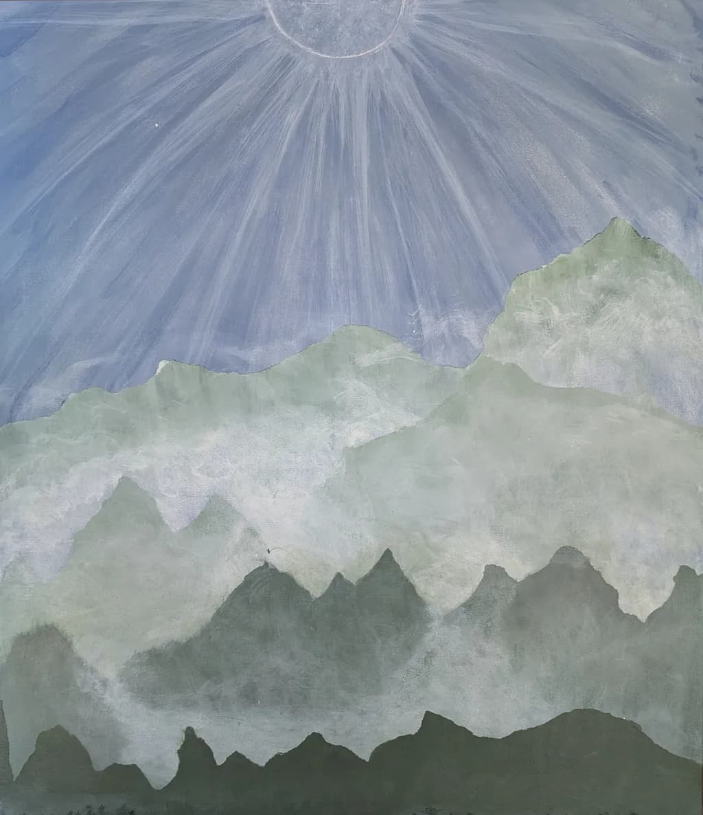 Sunlit Mountain Layers