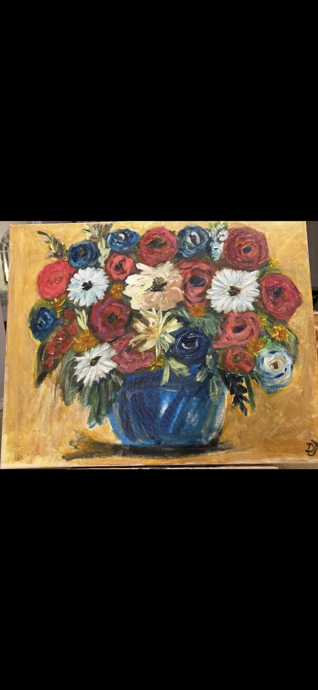 Flowers in Blue Vase