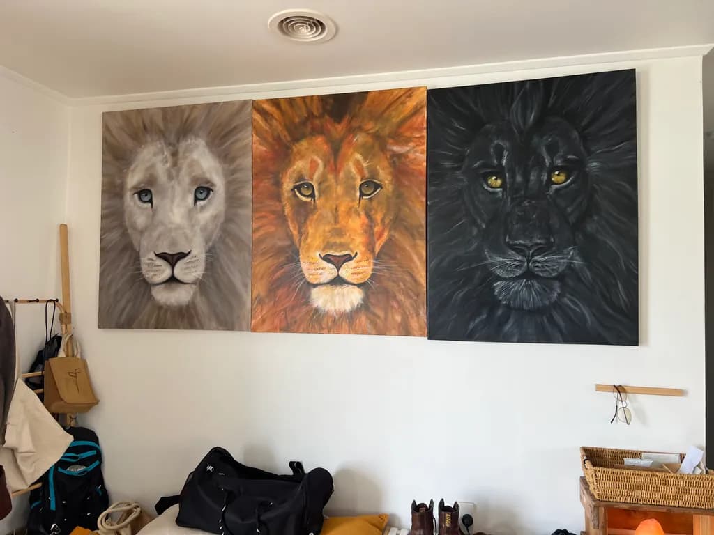 Lion Portrait Triptych
