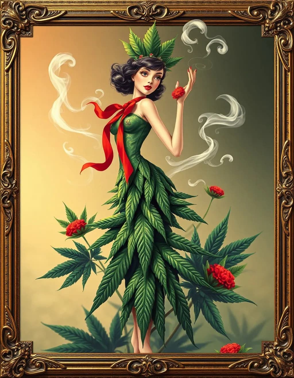1950s Cannabis Pin-Up