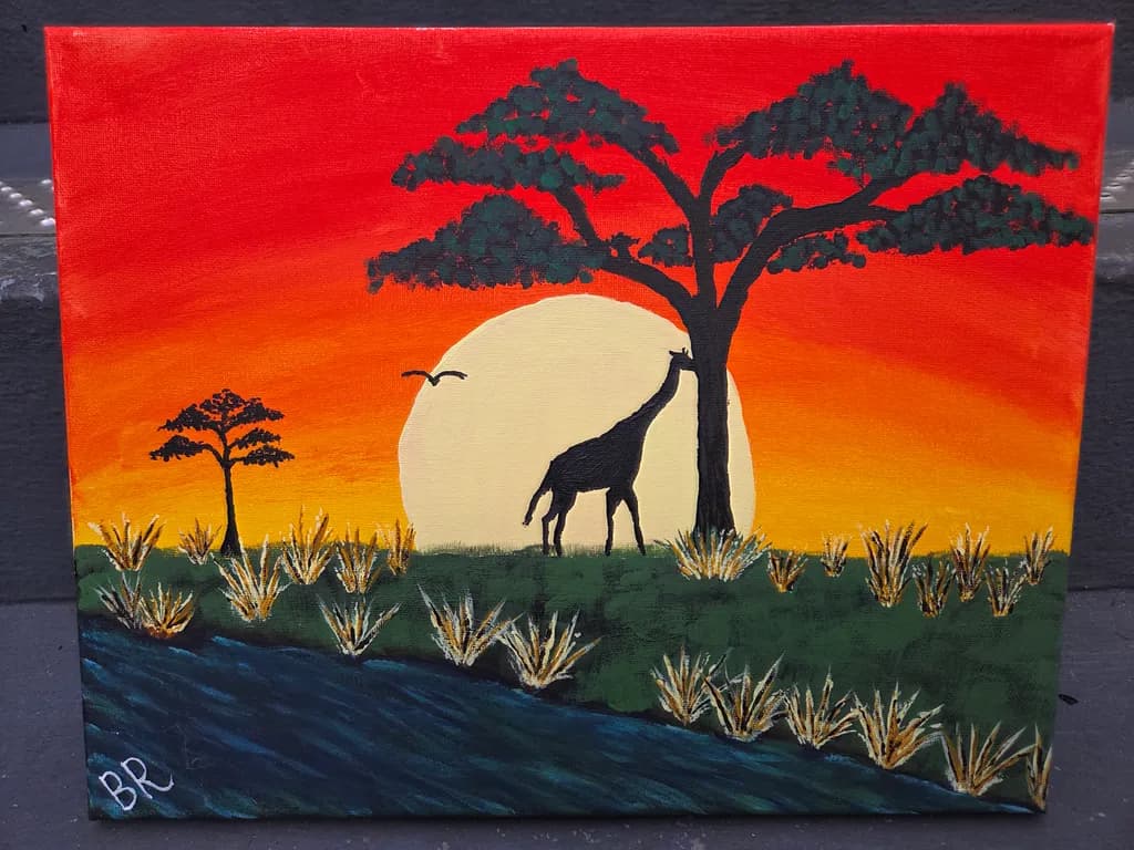 Savanna Giraffe Sunset