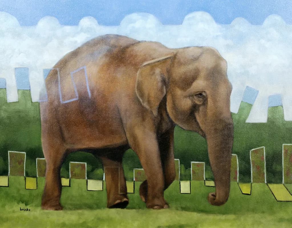 Elephant between reality.