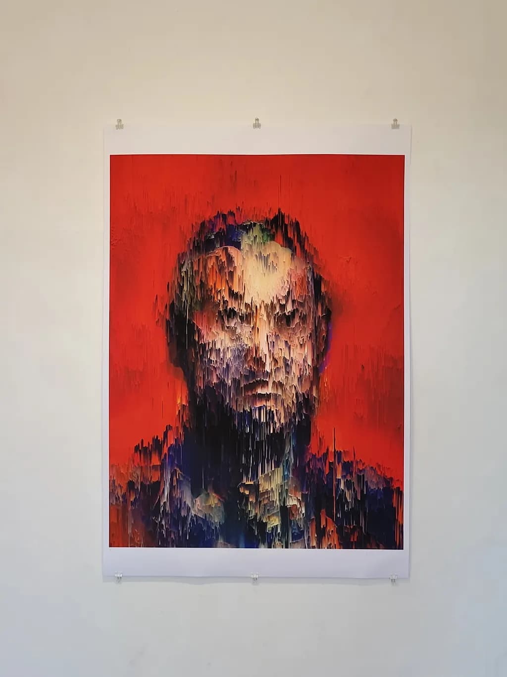 Crimson Fragmented Portrait