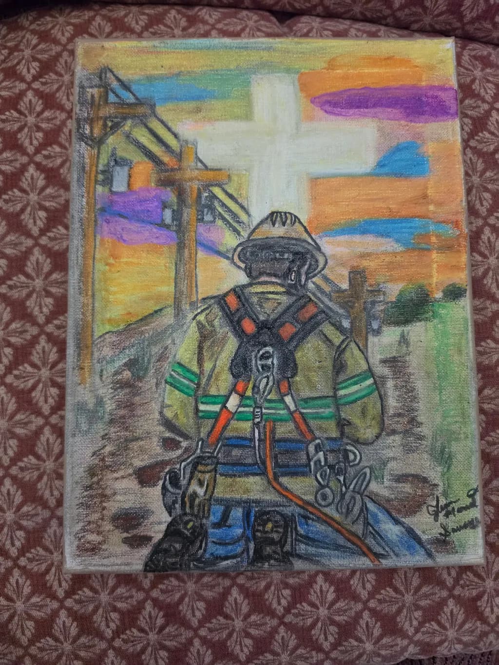Harnessed Worker
