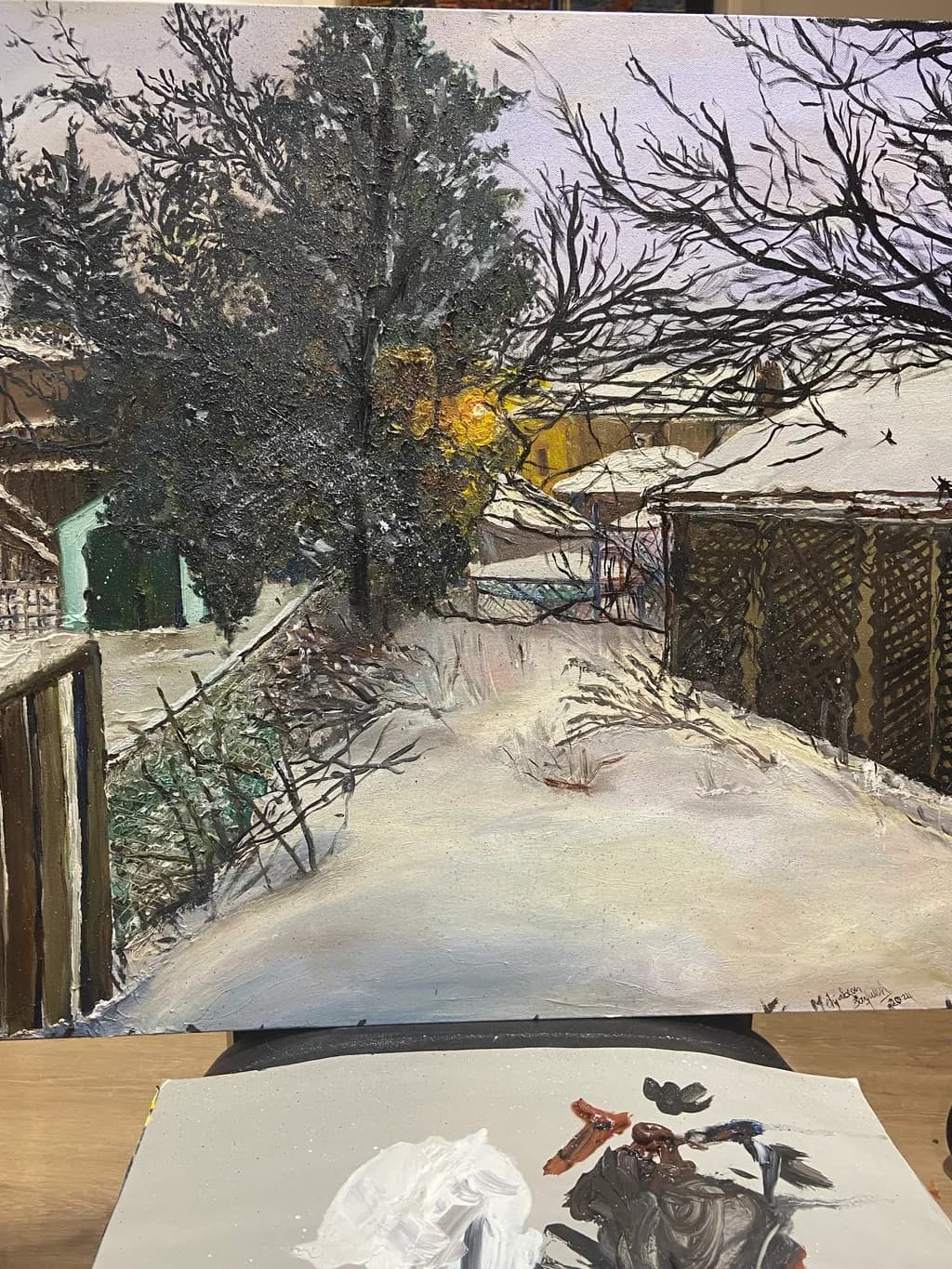 Snowbound Village Lane