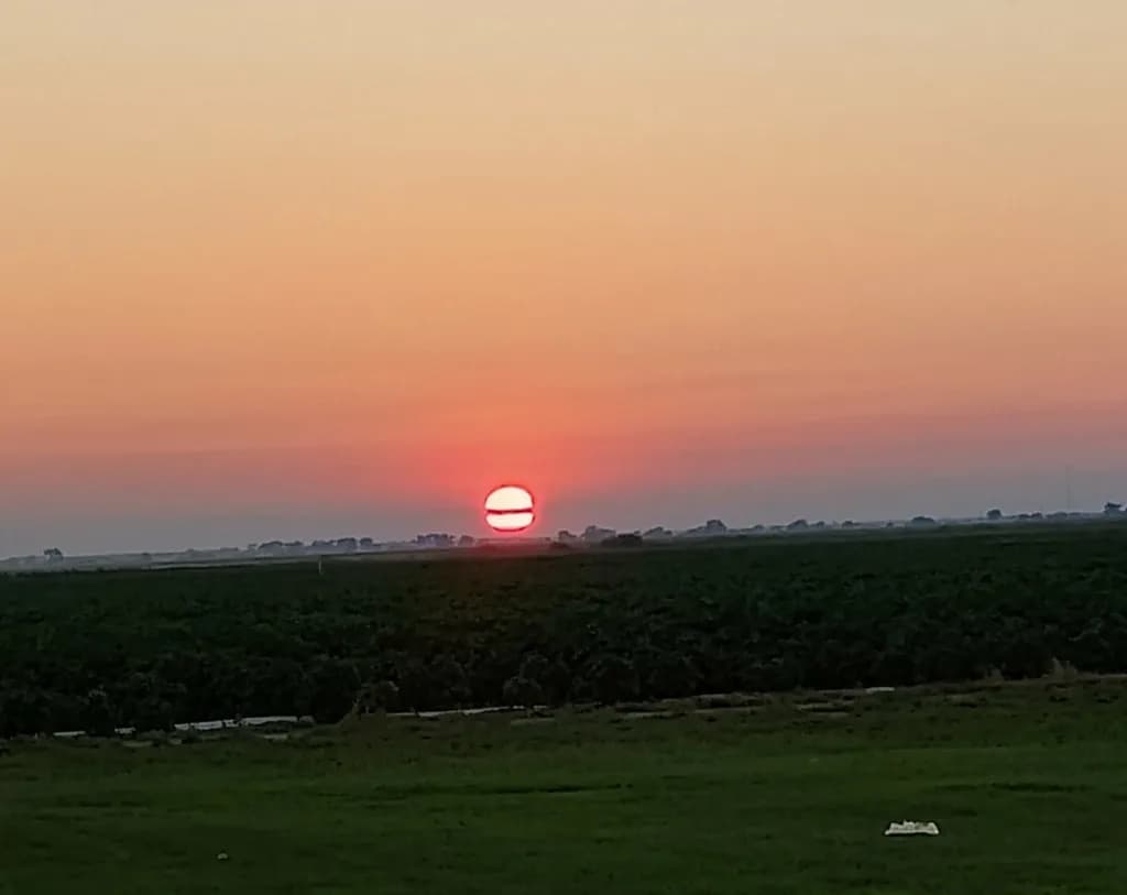 Sunset Over Fields