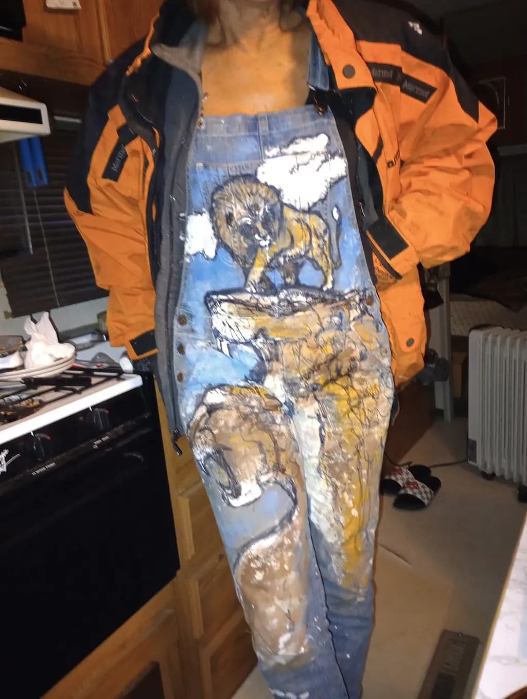Painted Denim Dog
