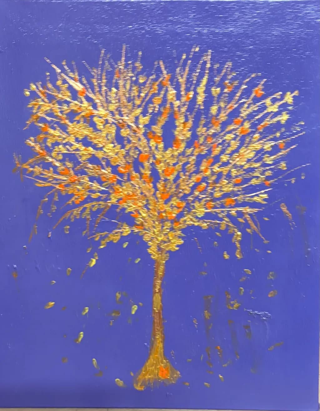 Golden Tree in Blue