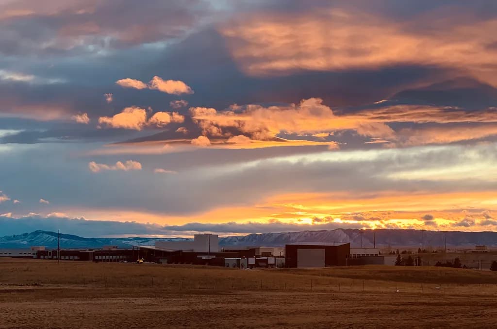 Industrial Mountain Sunset