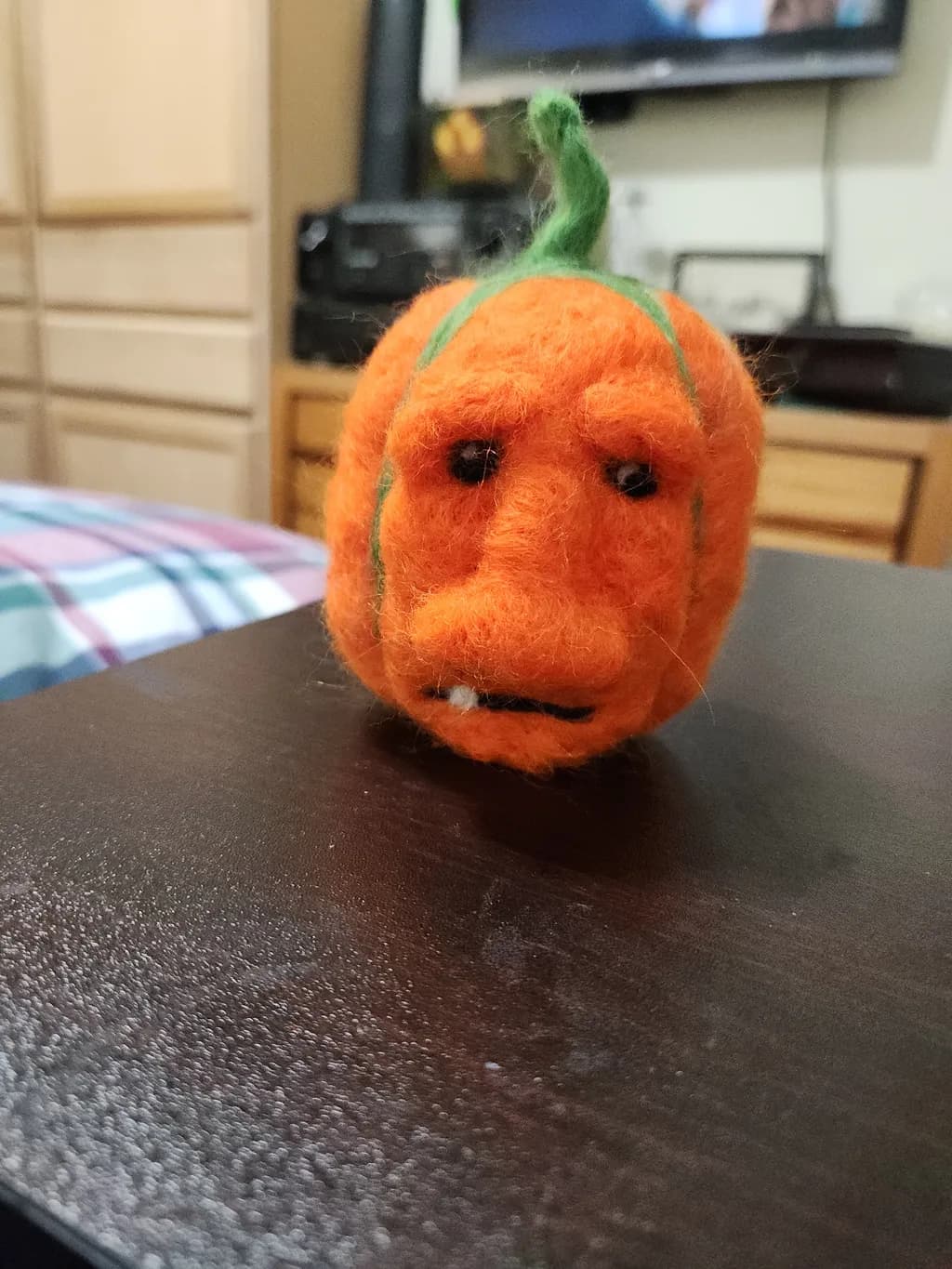 Felted Pumpkin Face