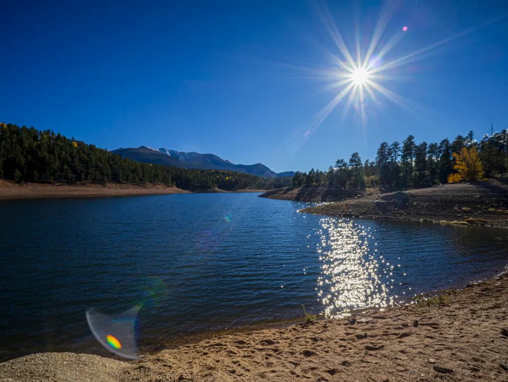 Sunlit Mountain Lake