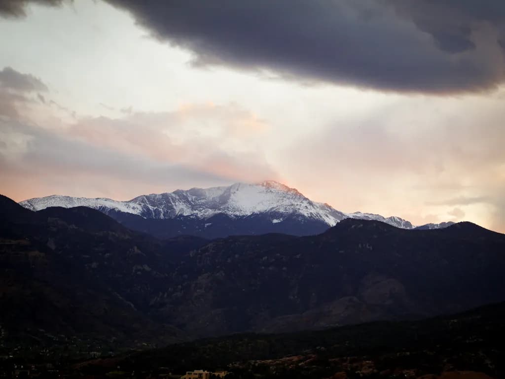 Snowy Mountain Sunset