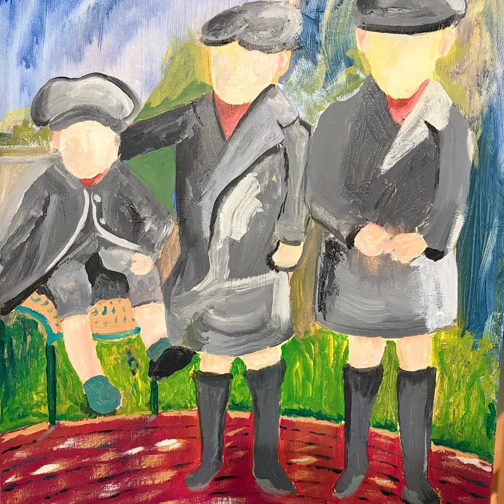 Three Figures in Gray