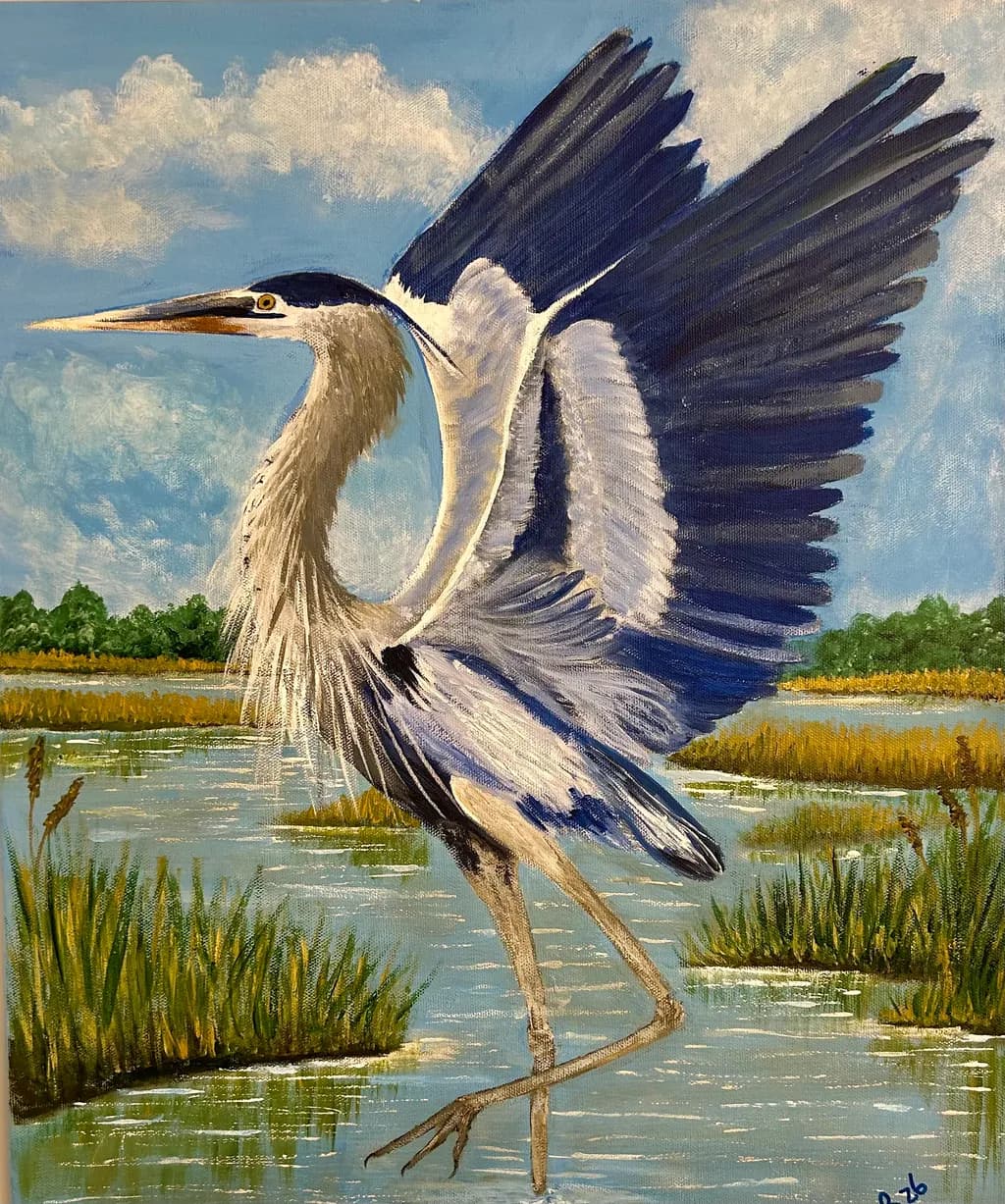 Marsh Heron Rising