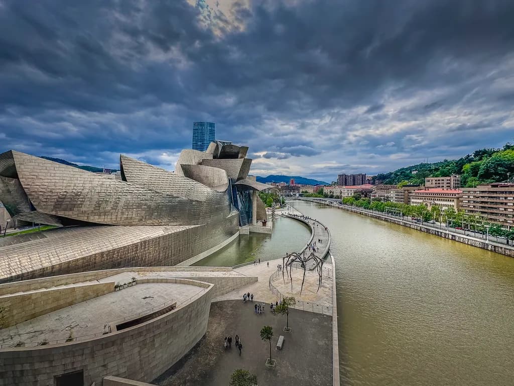 Modern Marvels: A Serene Dance of Architecture and Nature by the Riverbank