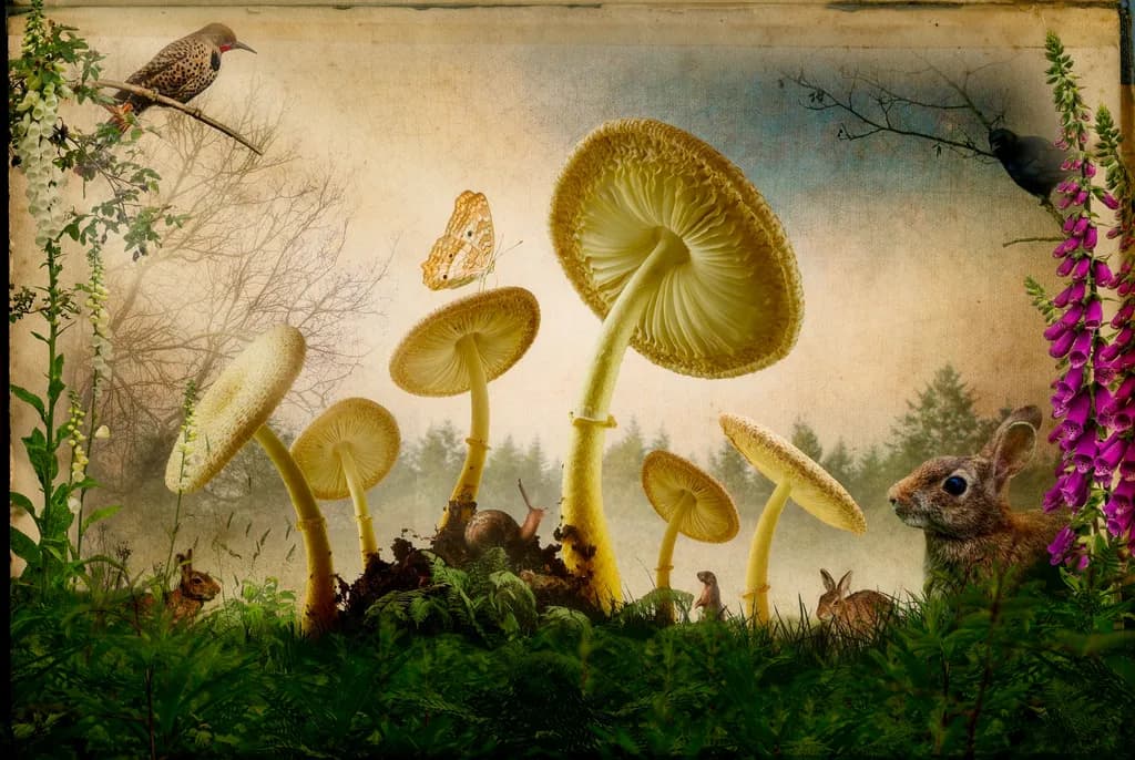 Forest Mushrooms and Wildlife