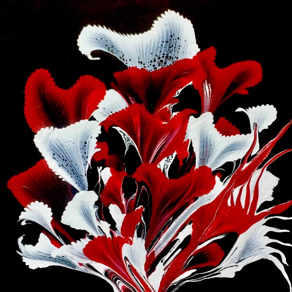 Crimson and Ivory Bloom