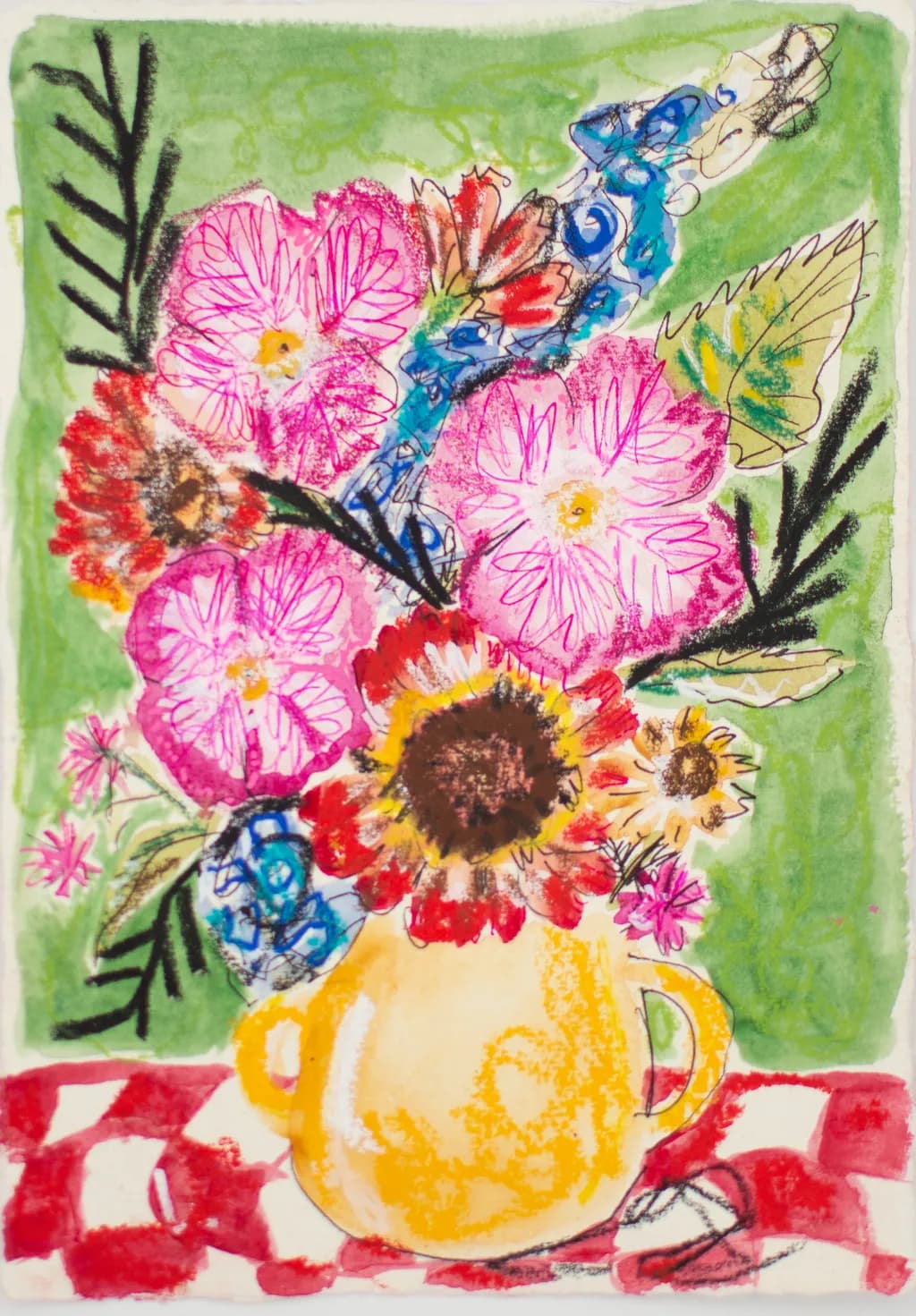 Flowers for Friends #33: Weekend at Dangerfield (Texas Homesick)| Original Mixed-Media Floral Painting