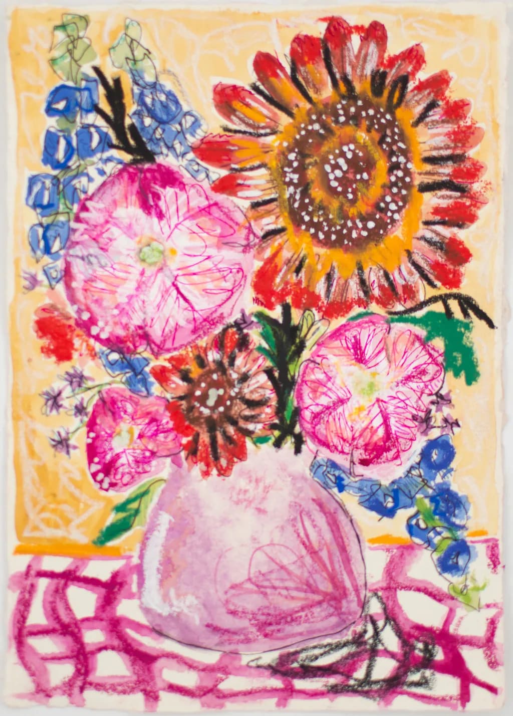 Flowers for Friends #31: I am The Princess, I am the Princess(Texas Homesick) | Original Mixed-Media Floral Painting