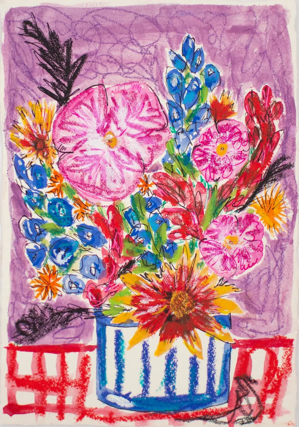 Flowers for Friends #34: Dancing Lessons with Daddy (Texas Homesick)| Original Mixed-Media Floral Painting