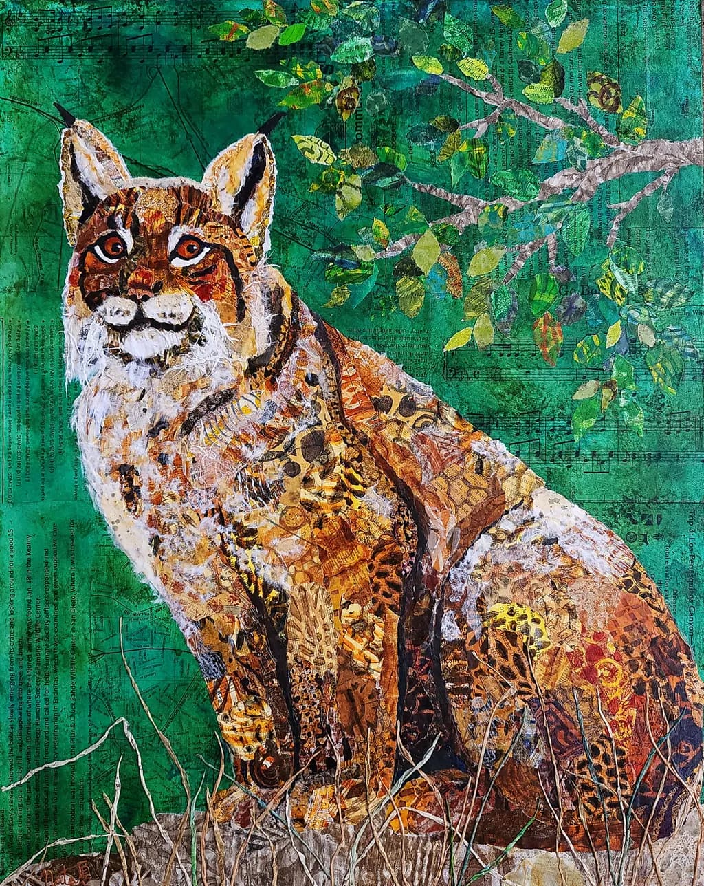 Lynx in the Wild: A Collage Journey Through Nature's Palette...