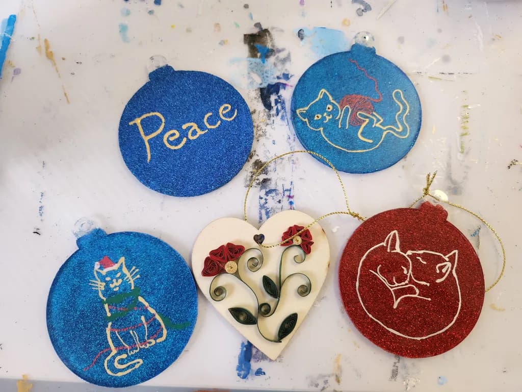 Festive Cat Ornaments