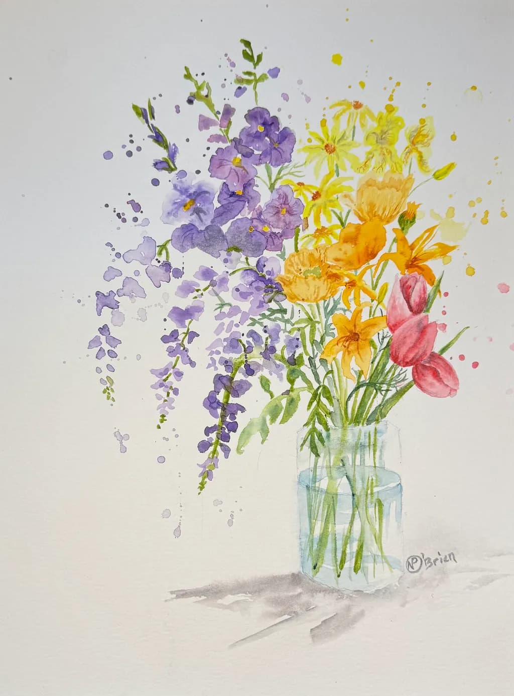 Watercolor Wildflower Bouquet