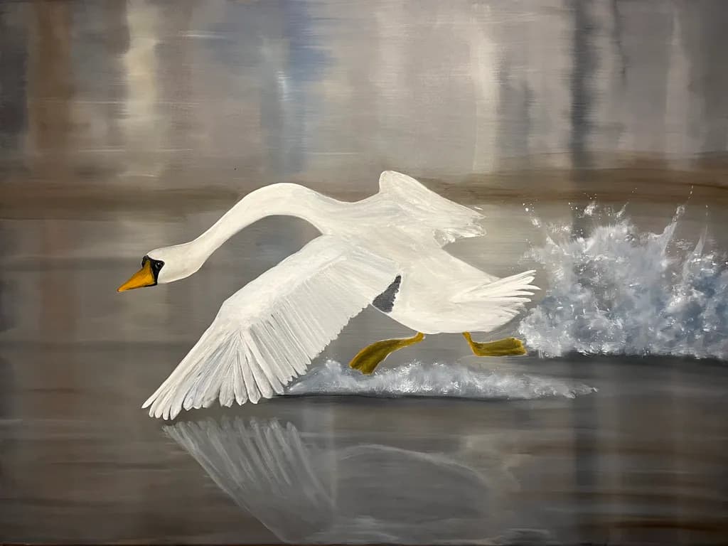 Swan in Flight