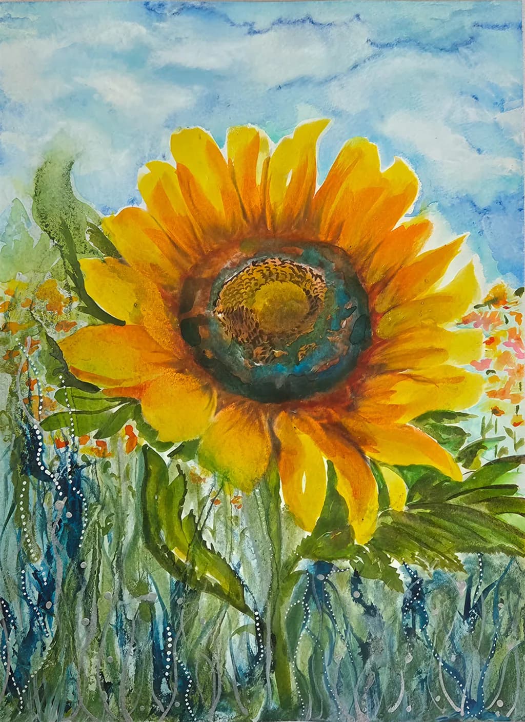 Golden Light on Sunflower