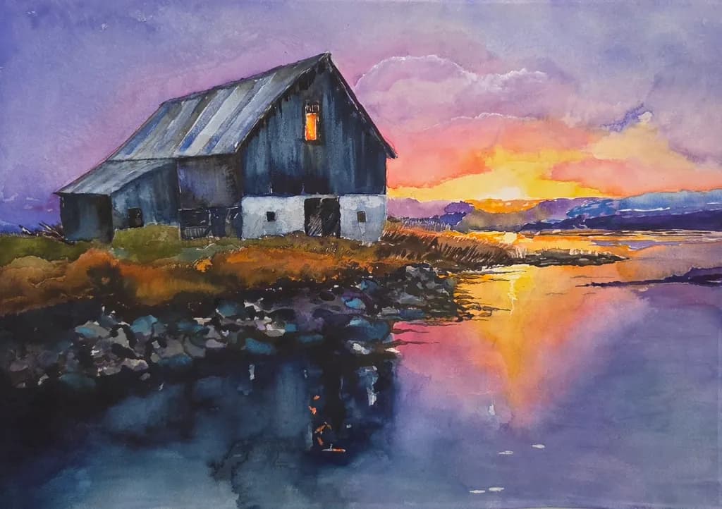 Blue Hour Barn