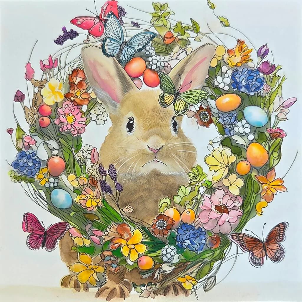 Bunny, Blooms, and Butterflies