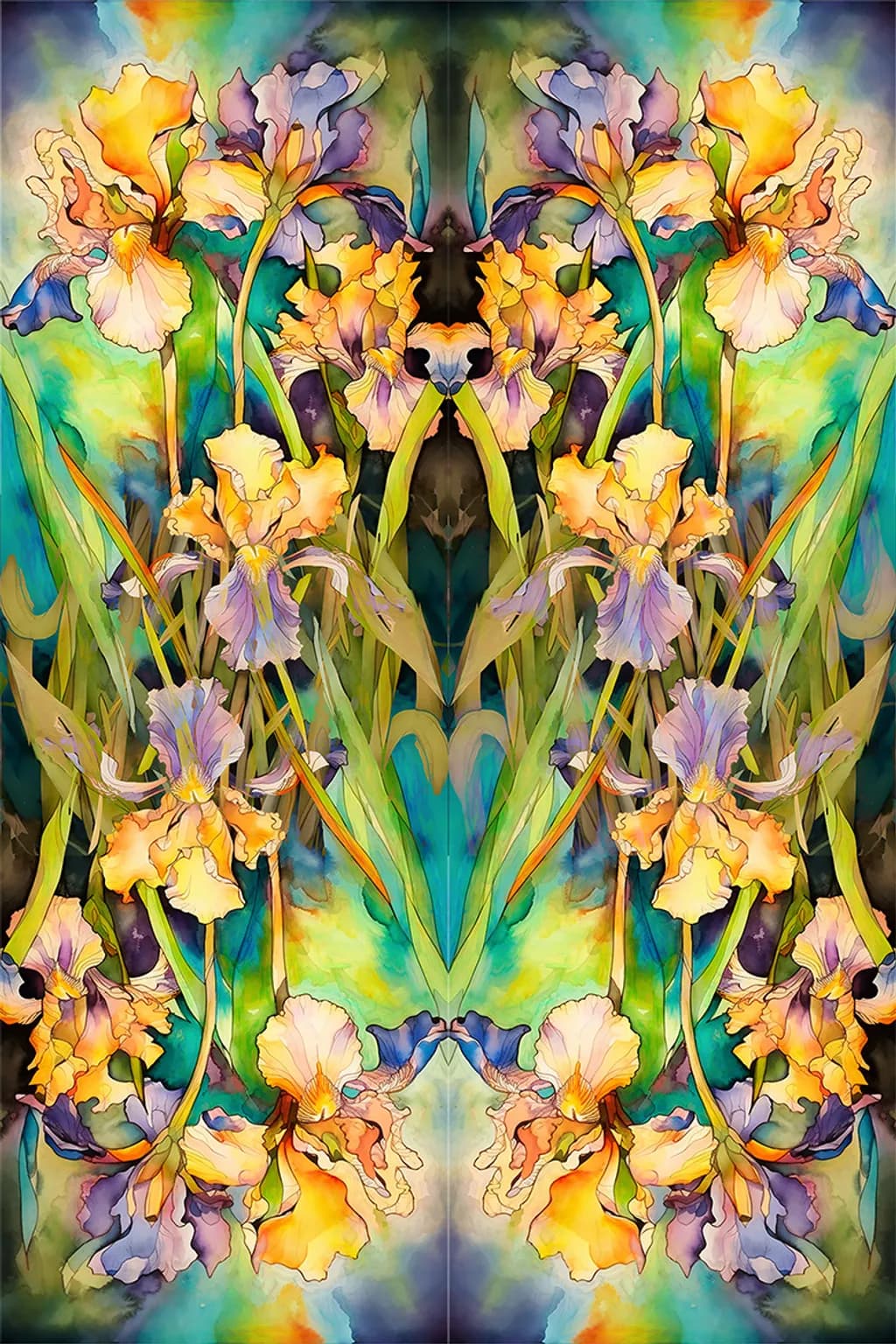 Iris Symphony in Silk Twill