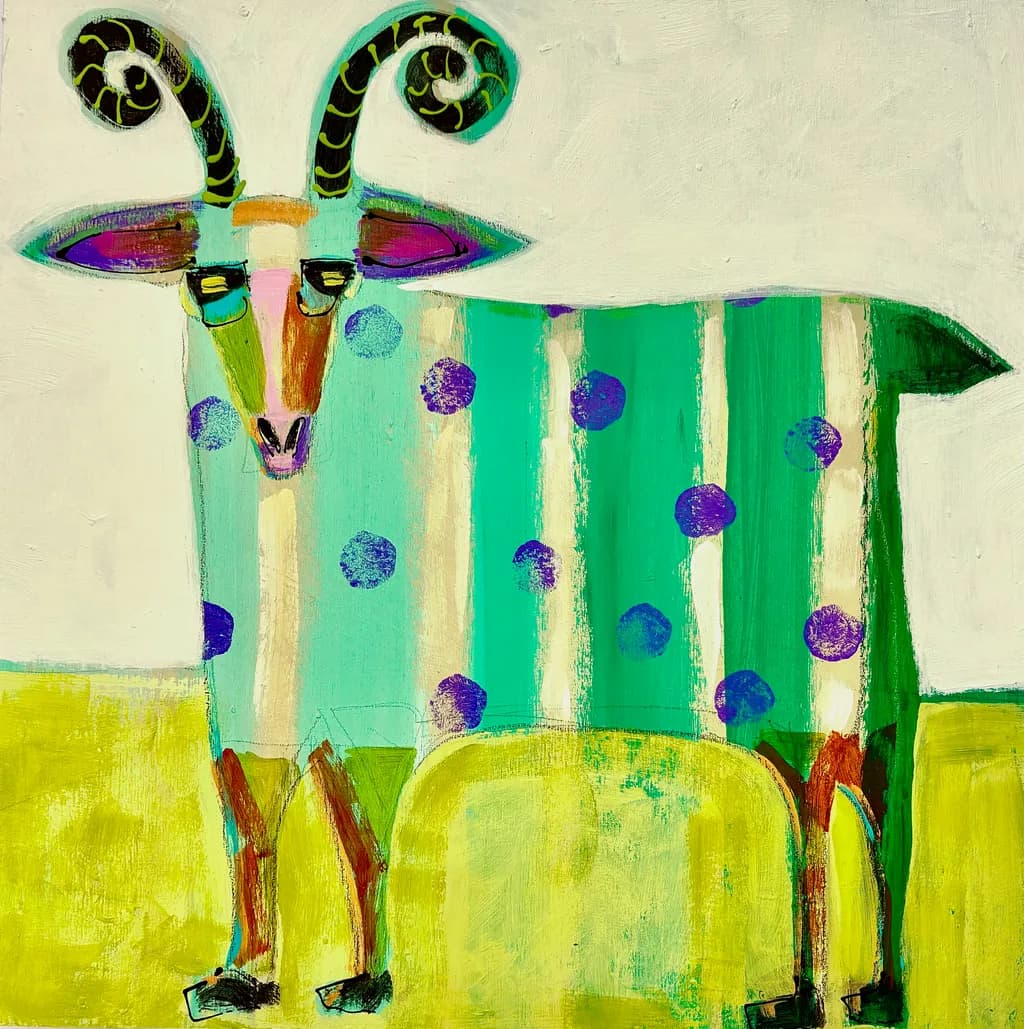 Colorful Goat: A Playful Journey Through Abstract Art