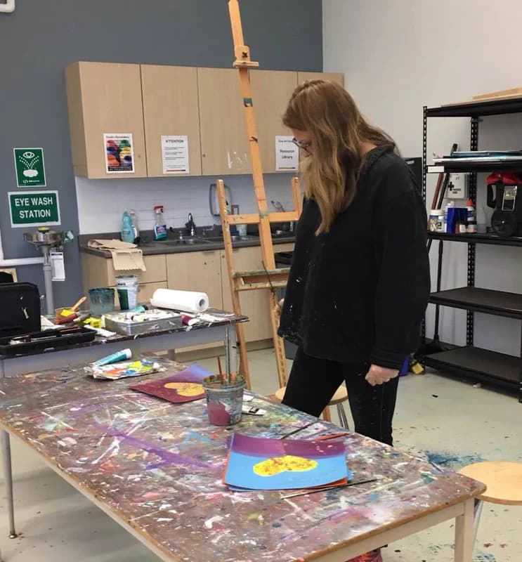 Working at the community studio, Oakville (2016–2019).