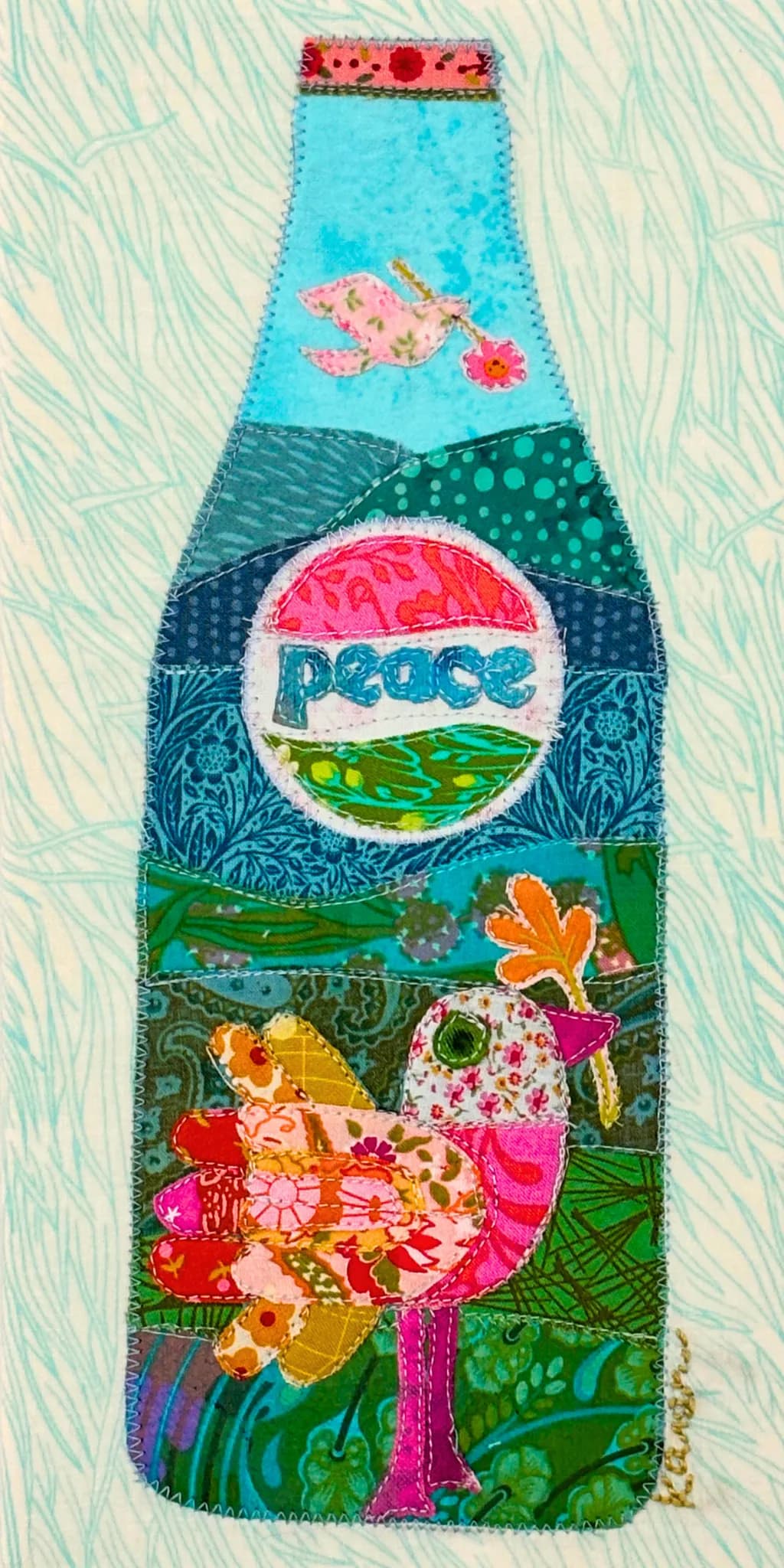 Peaceful Patchwork Flamingo