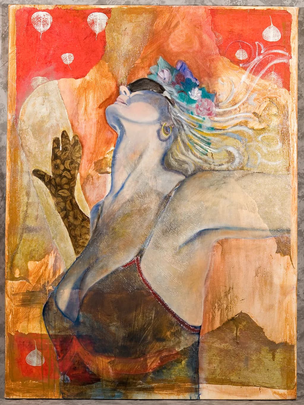 Ethereal Embrace: A Dance of Color and Emotion in Mixed Media Art