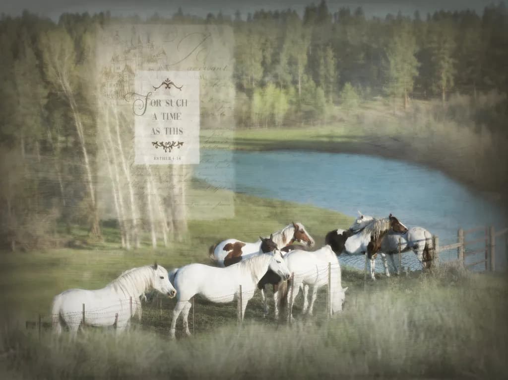 Horses by the Pond