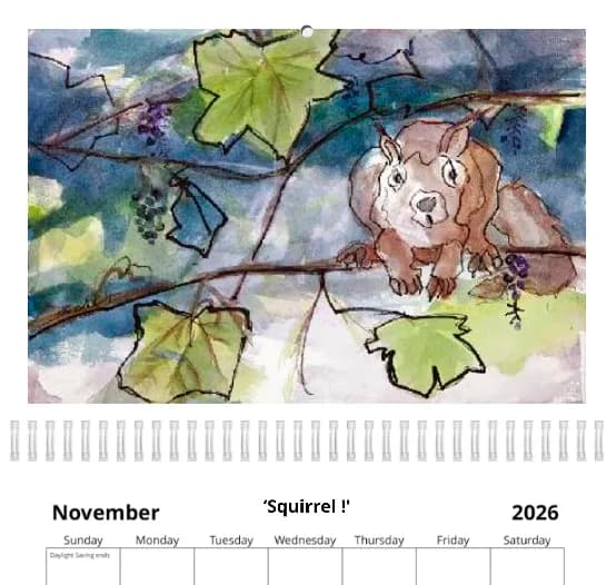 Whimsical Encounters: A Squirrel's Journey Through Autumn Leaves