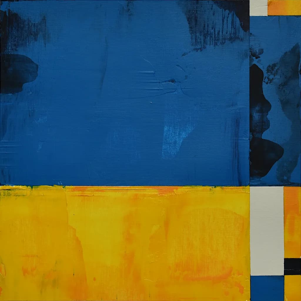 Geometric Composition Orange Blue